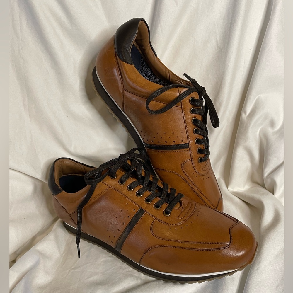 Thomas & Vine Mens Fenway Brown Leather Wingtip Lace-Up Oxfords Shoes NWT